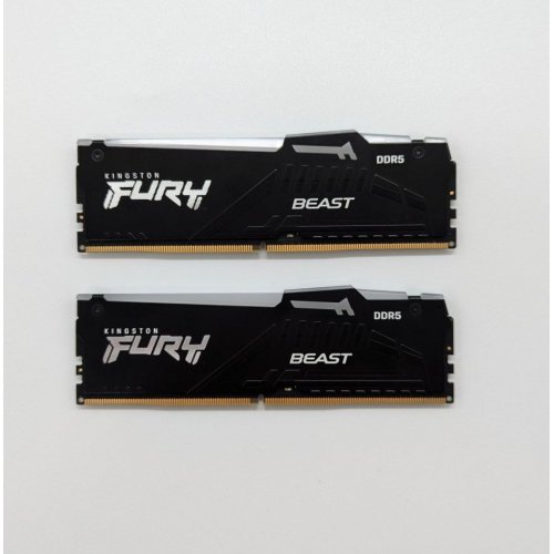 Купить Озу Kingston DDR5 32GB (2x16GB) 5200Mhz FURY Beast RGB (KF552C36BBEAK2-32) (Восстановлено продавцом, 677782) с проверкой совместимости: обзор, характеристики, цена в Киеве, Днепре, Одессе, Харькове, Украине | интернет-магазин TELEMART.UA фото