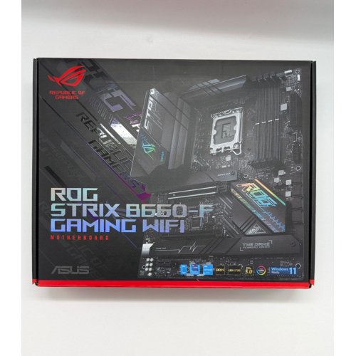 Материнська плата Asus ROG STRIX B660-F GAMING (WI-FI) (s1700, Intel B660) (Відновлено продавцем, 677793) купити з перевіркою сумісності: огляд, характеристики, ціна у Києві, Львові, Вінниці, Хмельницькому, Івано-Франківську, Україні | інтернет-магазин TELEMART.UA фото