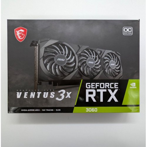 Купить Видеокарта MSI GeForce RTX 3060 VENTUS 3X OC 12288MB (RTX 3060 VENTUS 3X 12G OC) (Восстановлено продавцом, 677813) с проверкой совместимости: обзор, характеристики, цена в Киеве, Днепре, Одессе, Харькове, Украине | интернет-магазин TELEMART.UA фото