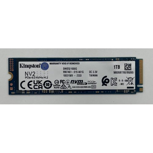 Ssd-диск Kingston NV2 3D NAND 1TB M.2 (2280 PCI-E) NVMe x4 (SNV2S/1000G) (Відновлено продавцем, 677827) купити з перевіркою сумісності: огляд, характеристики, ціна у Києві, Львові, Вінниці, Хмельницькому, Івано-Франківську, Україні | інтернет-магазин TELEMART.UA фото