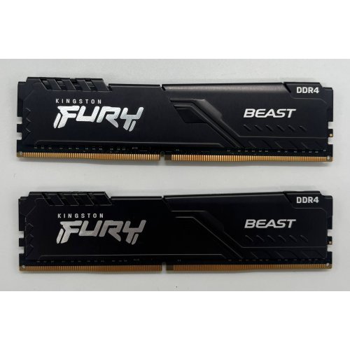 Озп Kingston DDR4 16GB (2x8GB) 3200Mhz FURY Beast Black (KF432C16BBK2/16) (Відновлено продавцем, 677842) купити з перевіркою сумісності: огляд, характеристики, ціна у Києві, Львові, Вінниці, Хмельницькому, Івано-Франківську, Україні | інтернет-магазин TELEMART.UA фото