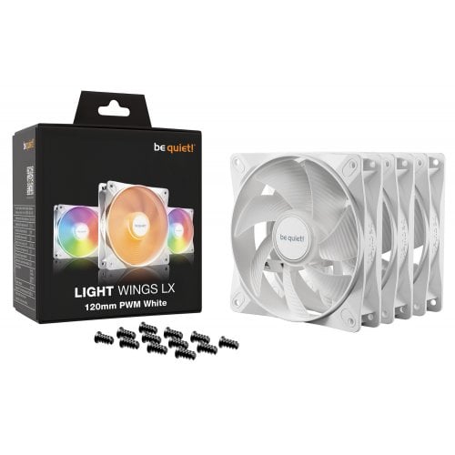 Набір кулерів для корпусу Be Quiet! Light Wings LX 120 PWM Triple-Pack (BL122) White купити з перевіркою сумісності: огляд, характеристики, ціна у Києві, Львові, Вінниці, Хмельницькому, Івано-Франківську, Україні | інтернет-магазин TELEMART.UA фото