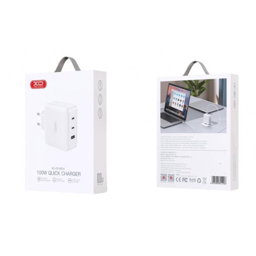 Купить Сетевое зарядное устройство XO CE14 GaN USB Type-A + 2 x USB Type-C 100W White - цена в Харькове, Киеве, Днепре, Одессе
в интернет-магазине Telemart фото