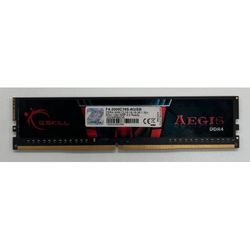 Озп G.Skill DDR4 8GB 3000Mhz Aegis (F4-3000C16S-8GISB) (Відновлено продавцем, 678139) купити з перевіркою сумісності: огляд, характеристики, ціна у Києві, Львові, Вінниці, Хмельницькому, Івано-Франківську, Україні | інтернет-магазин TELEMART.UA фото