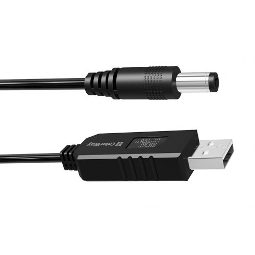 Купить Кабель питания для роутера ColorWay USB to DC 5.5х2.5mm 12V 1m (CW-CBUD067-BK) - цена в Харькове, Киеве, Днепре, Одессе
в интернет-магазине Telemart фото