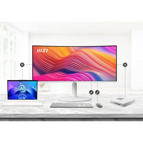 Купити Монітор MSI 34" Modern MD342CQP White - ціна в Києві, Львові, Вінниці, Хмельницькому, Франківську, Україні | інтернет-магазин TELEMART.UA фото