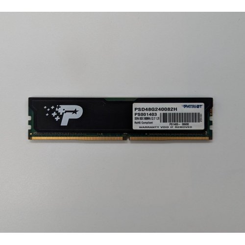 Озп Patriot DDR4 8GB 2400Mhz (PSD48G240082H) (Відновлено продавцем, 678864) купити з перевіркою сумісності: огляд, характеристики, ціна у Києві, Львові, Вінниці, Хмельницькому, Івано-Франківську, Україні | інтернет-магазин TELEMART.UA фото