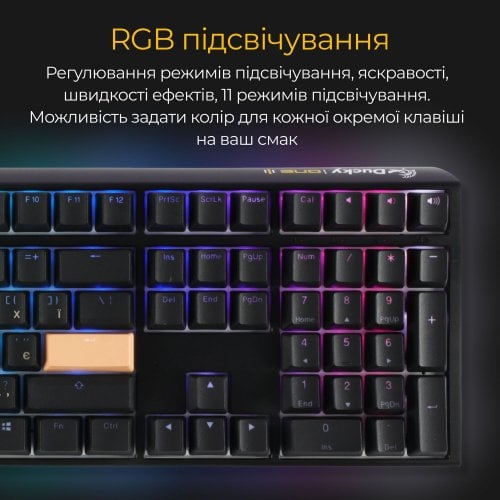 Купить Клавиатура Ducky One 3 RGB Cherry MX Blue (DKON2108ST-CUAPXCLAWSC1) Black - цена в Харькове, Киеве, Днепре, Одессе
в интернет-магазине Telemart фото