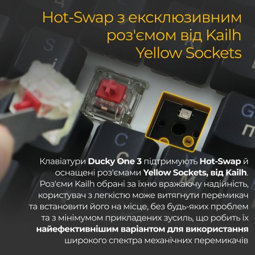 Купить Клавиатура Ducky One 3 RGB Cherry MX Silent Red (DKON2108ST-SUAPXCLAWSC1) Black - цена в Харькове, Киеве, Днепре, Одессе
в интернет-магазине Telemart фото