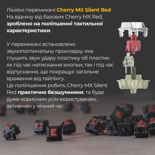 Купить Клавиатура Ducky One 3 RGB Cherry MX Silent Red (DKON2108ST-SUAPXCLAWSC1) Black - цена в Харькове, Киеве, Днепре, Одессе
в интернет-магазине Telemart фото