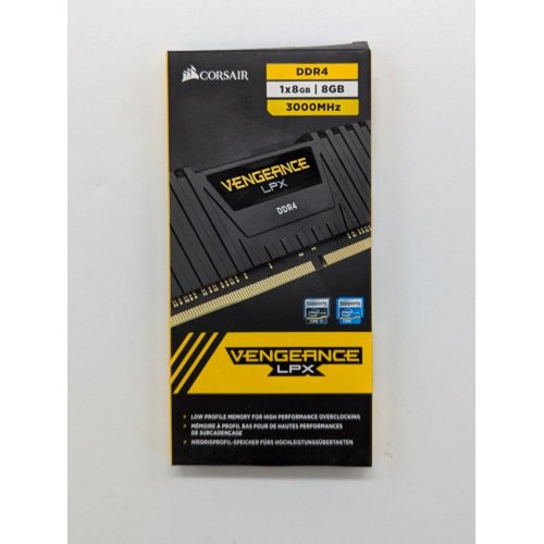 Купить Озу Corsair DDR4 8GB 3000Mhz Vengeance LPX (CMK8GX4M1D3000C16) Black (Восстановлено продавцом, 679022) с проверкой совместимости: обзор, характеристики, цена в Киеве, Днепре, Одессе, Харькове, Украине | интернет-магазин TELEMART.UA фото