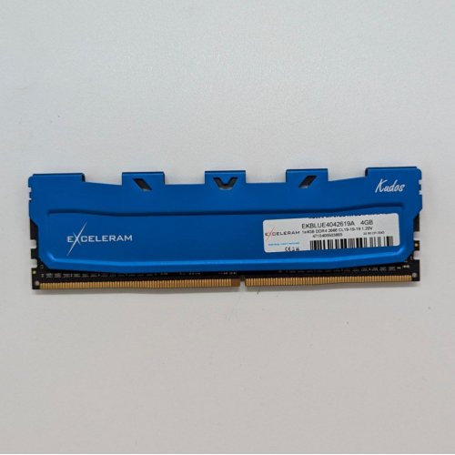 Озп Exceleram DDR4 4GB 2666Mhz Kudos Blue (EKBLUE4042619A) (Відновлено продавцем, 679033) купити з перевіркою сумісності: огляд, характеристики, ціна у Києві, Львові, Вінниці, Хмельницькому, Івано-Франківську, Україні | інтернет-магазин TELEMART.UA фото