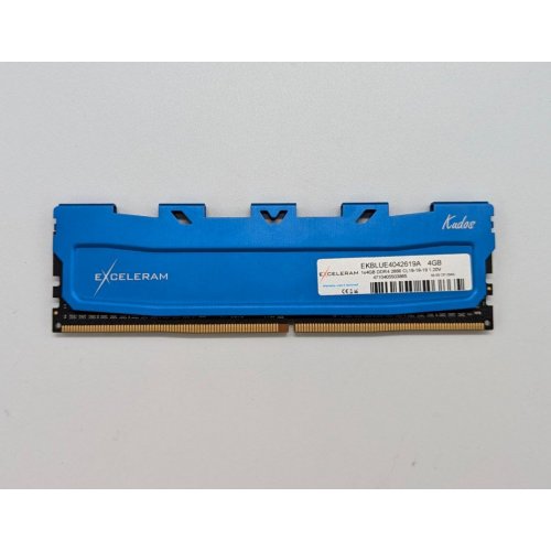 Купить Озу Exceleram DDR4 4GB 2666Mhz Kudos Blue (EKBLUE4042619A) (Восстановлено продавцом, 679037) с проверкой совместимости: обзор, характеристики, цена в Киеве, Днепре, Одессе, Харькове, Украине | интернет-магазин TELEMART.UA фото