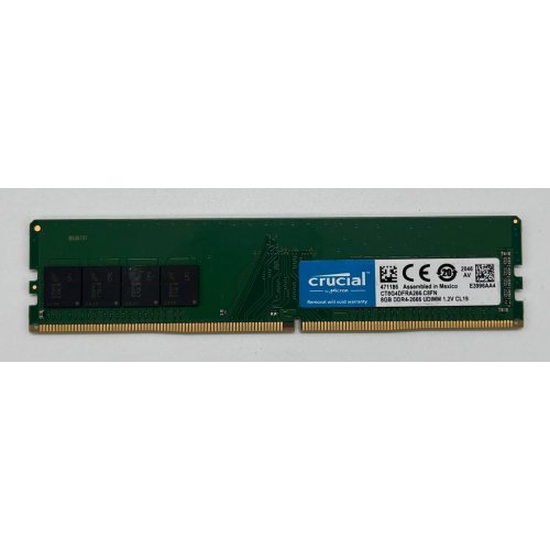 Купить Озу Crucial DDR4 8GB 2666Mhz (CT8G4DFRA266) (Восстановлено продавцом, 679048) с проверкой совместимости: обзор, характеристики, цена в Киеве, Днепре, Одессе, Харькове, Украине | интернет-магазин TELEMART.UA фото