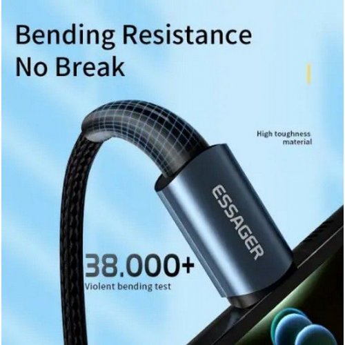 Кабель Essager KASS Magnetic USB Type-C to USB Type-C 100W 2m (EXCCXTT1-KSA0H) Gray купити в Україні: Київ, Львів, Хмельницький, Тернопіль, Івано-Франківськ | Низька ціна, відгуки, характеристики від TELEMART фото