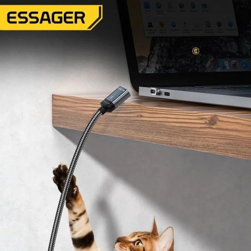 Кабель Essager KASS Magnetic USB Type-C to USB Type-C 100W 2m (EXCCXTT1-KSA0H) Gray купити в Україні: Київ, Львів, Хмельницький, Тернопіль, Івано-Франківськ | Низька ціна, відгуки, характеристики від TELEMART фото