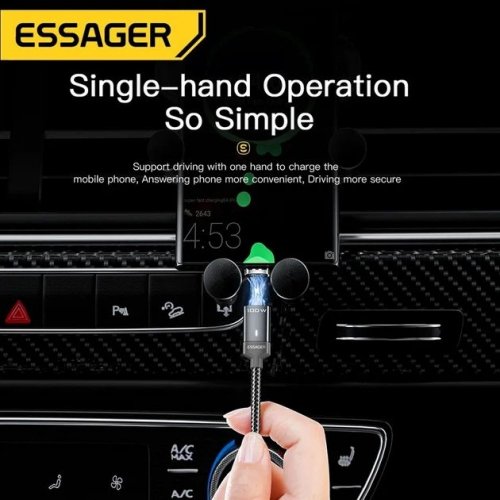 Кабель Essager KASS Magnetic USB Type-C to USB Type-C 100W 2m (EXCCXTT1-KSA0H) Gray купити в Україні: Київ, Львів, Хмельницький, Тернопіль, Івано-Франківськ | Низька ціна, відгуки, характеристики від TELEMART фото