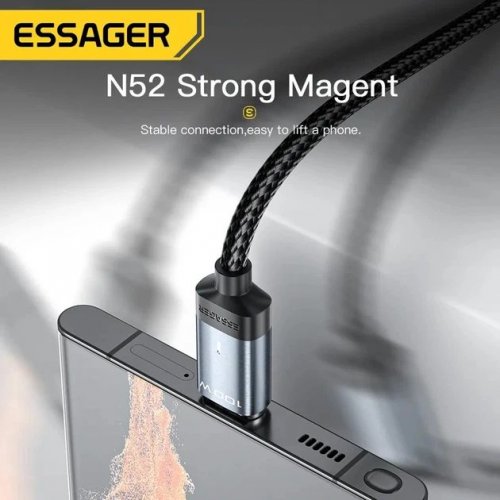 Кабель Essager KASS Magnetic USB Type-C to USB Type-C 100W 2m (EXCCXTT1-KSA0H) Gray купити в Україні: Київ, Львів, Хмельницький, Тернопіль, Івано-Франківськ | Низька ціна, відгуки, характеристики від TELEMART фото