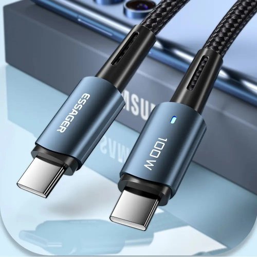 Кабель Essager KASS Magnetic USB Type-C to USB Type-C 100W 2m (EXCCXTT1-KSA0H) Gray купити в Україні: Київ, Львів, Хмельницький, Тернопіль, Івано-Франківськ | Низька ціна, відгуки, характеристики від TELEMART фото