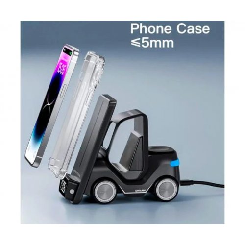 Бездротовий зарядний пристрій Essager Forklift Desktop Wireless Charger 15W (EWXZM-CC0G-Z) Gray купити в Україні | Telemart фото