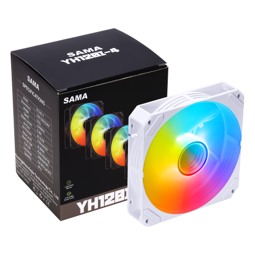 Набор кулеров для корпуса SAMA YH 120I4 4 in 1 White купить в Украине: Киев, Днепр, Харьков, Одесса  | Проверка совместимости, низкая цена, отзывы, характеристики от TELEMART фото