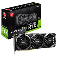 Видеокарта MSI GeForce RTX 3060 Ti VENTUS 3X OC 8192MB (RTX 3060 Ti VENTUS 3X 8G OC) LHR (Восстановлено продавцом, 679344)