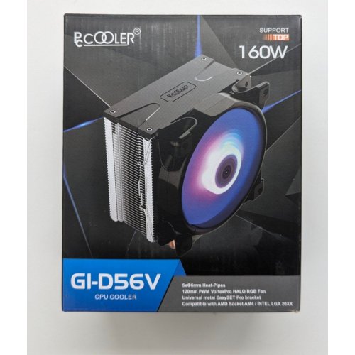 Кулер PCCooler GI-D56V Halo RGB (Відновлено продавцем, 679423) купити з перевіркою сумісності: огляд, характеристики, ціна у Києві, Львові, Вінниці, Хмельницькому, Івано-Франківську, Україні | інтернет-магазин TELEMART.UA фото