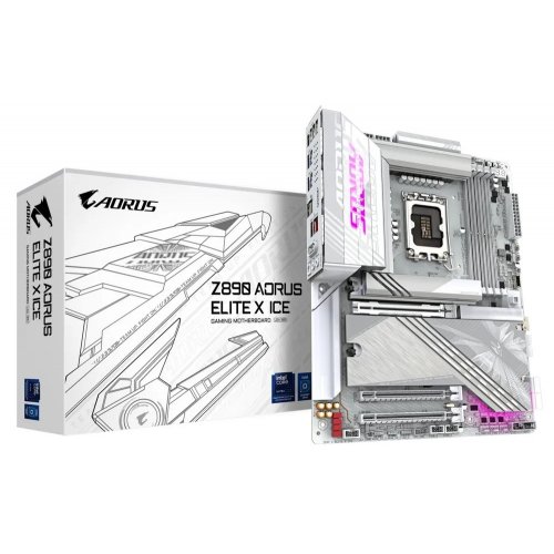 Материнська плата Gigabyte Z890 AORUS ELITE X ICE (s1851, Intel Z890) купити з перевіркою сумісності: огляд, характеристики, ціна у Києві, Львові, Вінниці, Хмельницькому, Івано-Франківську, Україні | інтернет-магазин TELEMART.UA фото