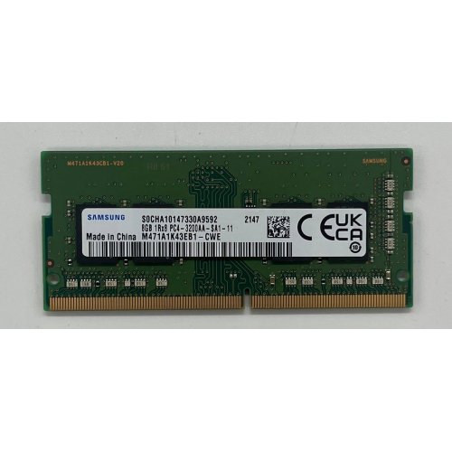 Купить Озу Samsung SODIMM DDR4 8GB 3200Mhz (M471A1K43EB1-CWE) OEM (Восстановлено продавцом, 679860) с проверкой совместимости: обзор, характеристики, цена в Киеве, Днепре, Одессе, Харькове, Украине | интернет-магазин TELEMART.UA фото