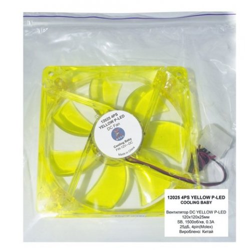Продати Кулер Cooling Baby 12025 4PS LED Cristal/Yellow за Trade-In у інтернет-магазині Телемарт - Київ, Дніпро, Україна фото
