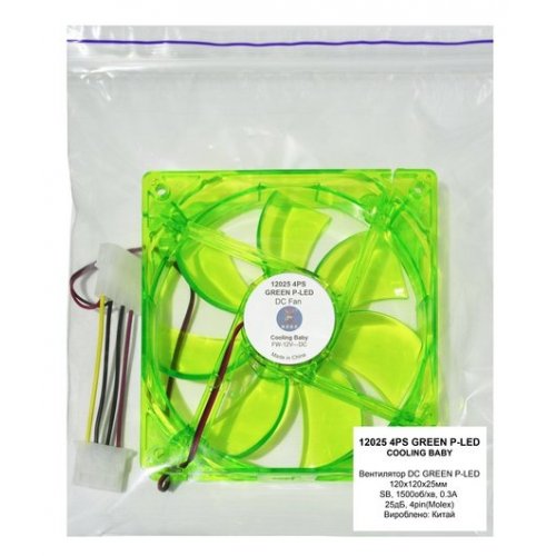 Продати Кулер Cooling Baby 12025 4PS LED Green за Trade-In у інтернет-магазині Телемарт - Київ, Дніпро, Україна фото