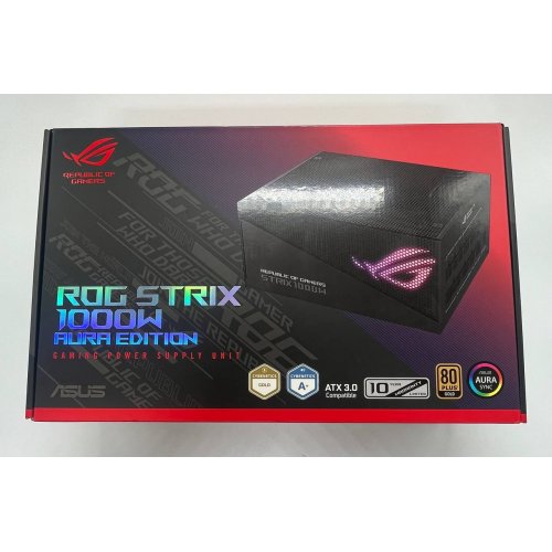 Блок живлення Asus ROG Strix PCIE5 1000W Aura Edition (90YE00P1-B0NA00) (Відновлено продавцем, 680044) купити з перевіркою сумісності: огляд, характеристики, ціна у Києві, Львові, Вінниці, Хмельницькому, Івано-Франківську, Україні | інтернет-магазин TELEMART.UA фото