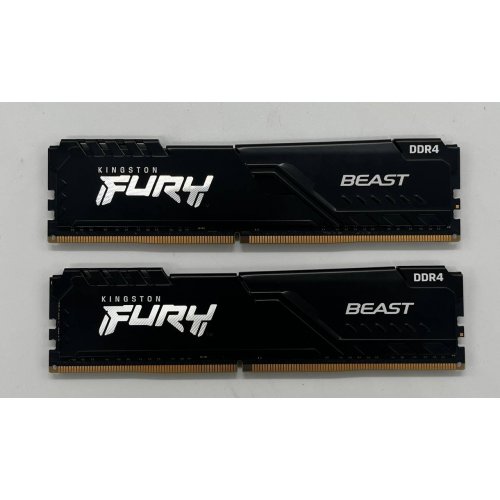 Озп Kingston DDR4 32GB (2x16GB) 3600Mhz FURY Beast Black (RFBB4-36C18K2/32) (Відновлено продавцем, 680066) купити з перевіркою сумісності: огляд, характеристики, ціна у Києві, Львові, Вінниці, Хмельницькому, Івано-Франківську, Україні | інтернет-магазин TELEMART.UA фото