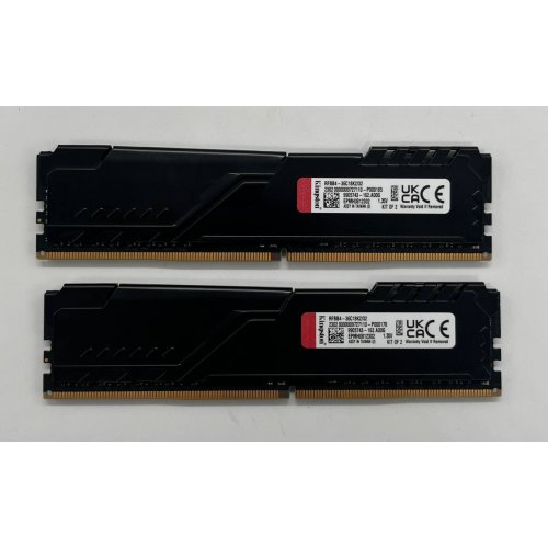 Озп Kingston DDR4 32GB (2x16GB) 3600Mhz FURY Beast Black (RFBB4-36C18K2/32) (Відновлено продавцем, 680066) купити з перевіркою сумісності: огляд, характеристики, ціна у Києві, Львові, Вінниці, Хмельницькому, Івано-Франківську, Україні | інтернет-магазин TELEMART.UA фото