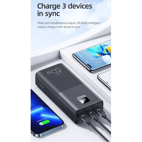 Купить Powerbank Usams US-CD185 30000mAh 65W Black - цена в Харькове, Киеве, Днепре, Одессе
в интернет-магазине Telemart фото