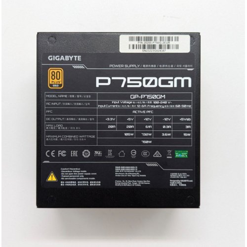 Блок живлення Gigabyte P750GM 750W (GP-P750GM) (Відновлено продавцем, 680428) купити з перевіркою сумісності: огляд, характеристики, ціна у Києві, Львові, Вінниці, Хмельницькому, Івано-Франківську, Україні | інтернет-магазин TELEMART.UA фото