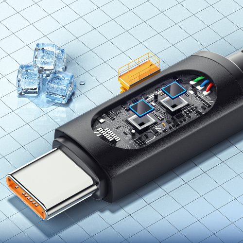 Купити Кабель Essager Enjoy LED Digital Display USB to USB Type-C 100W 1m (EXCT-XY01-P) Black - ціна в Києві, Львові, Вінниці, Хмельницькому, Франківську, Україні | інтернет-магазин TELEMART.UA фото