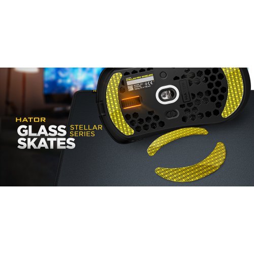 Купити Скляні глайди HATOR Stellar Series Skates (ACC-092) Yellow - ціна в Києві, Львові, Вінниці, Хмельницькому, Франківську, Україні | інтернет-магазин TELEMART.UA фото