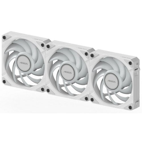 Купить Кулер для корпуса Gigabyte AORUS EZ CHAIN FAN 120 (3-Pack) (GP-ECFAN1203 ICE) White с проверкой совместимости: обзор, характеристики, цена в Киеве, Днепре, Одессе, Харькове, Украине | интернет-магазин TELEMART.UA фото