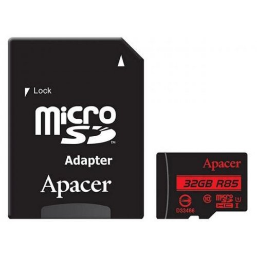 Купить Карта памяти Apacer microSDHC 32GB UHS-I U1 R85MB/s (с адаптером) (AP32GMCSH10U5-R) - цена в Харькове, Киеве, Днепре, Одессе
в интернет-магазине Telemart фото