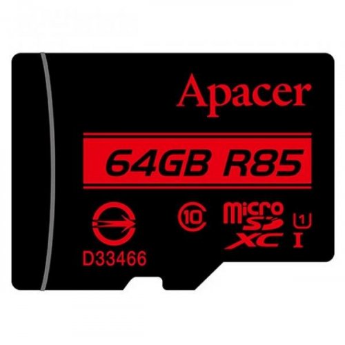 Купить Карта памяти Apacer microSDXC 64GB UHS-I U1 R85MB/s (с адаптером) (AP64GMCSX10U5-R) - цена в Харькове, Киеве, Днепре, Одессе
в интернет-магазине Telemart фото