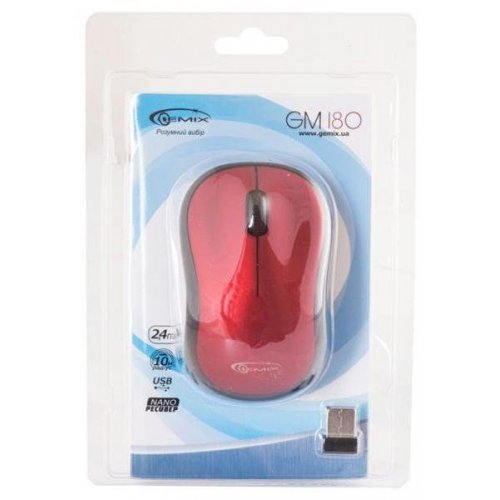 Купить Мышка Gemix GM180 Black/Red - цена в Харькове, Киеве, Днепре, Одессе
в интернет-магазине Telemart фото