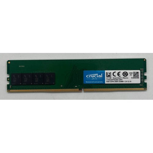 Купить Озу Crucial DDR4 8GB 2666Mhz (CT8G4DFRA266) (Восстановлено продавцом, 681604) с проверкой совместимости: обзор, характеристики, цена в Киеве, Днепре, Одессе, Харькове, Украине | интернет-магазин TELEMART.UA фото