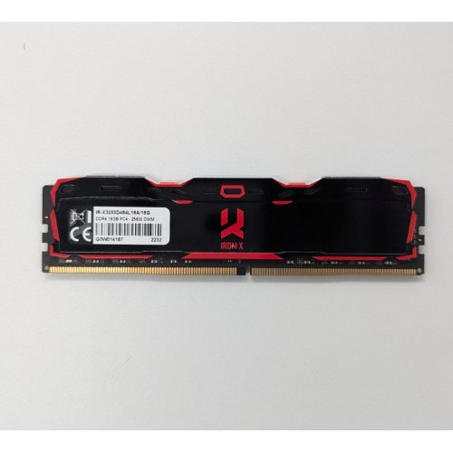 Озп GoodRAM DDR4 16GB 3200Mhz IRDM X Black (IR-X3200D464L16A/16G) (Відновлено продавцем, 681625) купити з перевіркою сумісності: огляд, характеристики, ціна у Києві, Львові, Вінниці, Хмельницькому, Івано-Франківську, Україні | інтернет-магазин TELEMART.UA фото