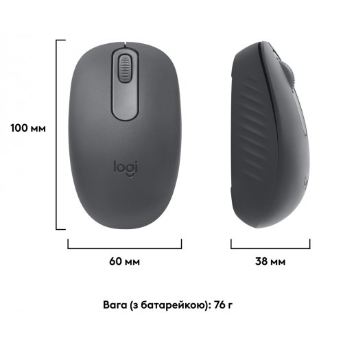 Купити Миша Logitech M196 Bluetooth (910-007459) Graphite - ціна в Києві, Львові, Вінниці, Хмельницькому, Франківську, Україні | інтернет-магазин TELEMART.UA фото