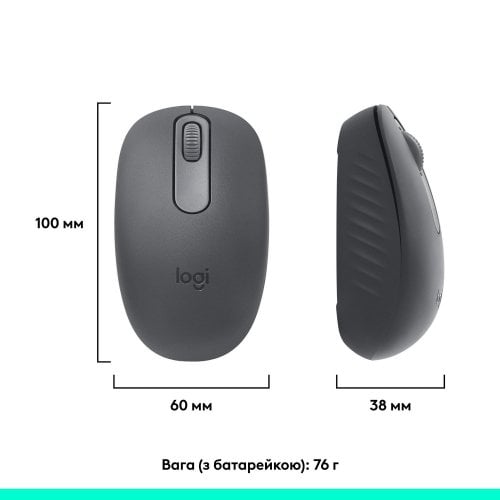 Купити Миша Logitech M196 Bluetooth (910-007459) Graphite - ціна в Києві, Львові, Вінниці, Хмельницькому, Франківську, Україні | інтернет-магазин TELEMART.UA фото