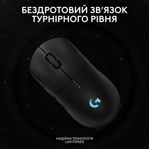 Купити Миша Logitech Pro 2 Lightspeed Wireless (910-007295) Black - ціна в Києві, Львові, Вінниці, Хмельницькому, Франківську, Україні | інтернет-магазин TELEMART.UA фото