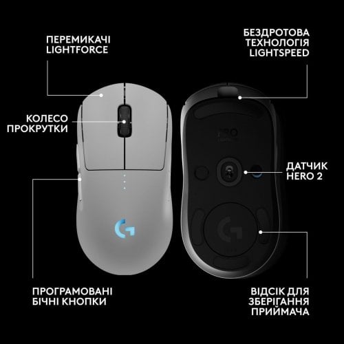 Мышка Logitech Pro 2 Lightspeed Wireless (910-007302) White купить в Украине | Telemart фото