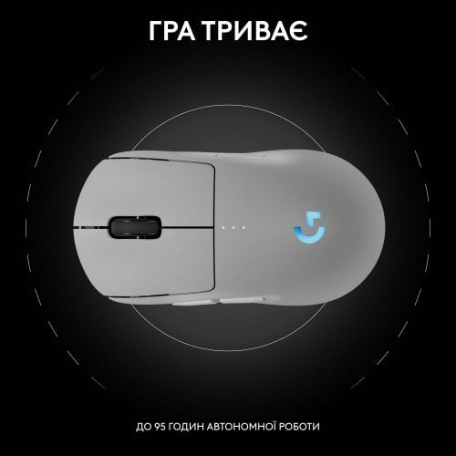 Купить Мышка Logitech Pro 2 Lightspeed Wireless (910-007302) White - цена в Харькове, Киеве, Днепре, Одессе
в интернет-магазине Telemart фото