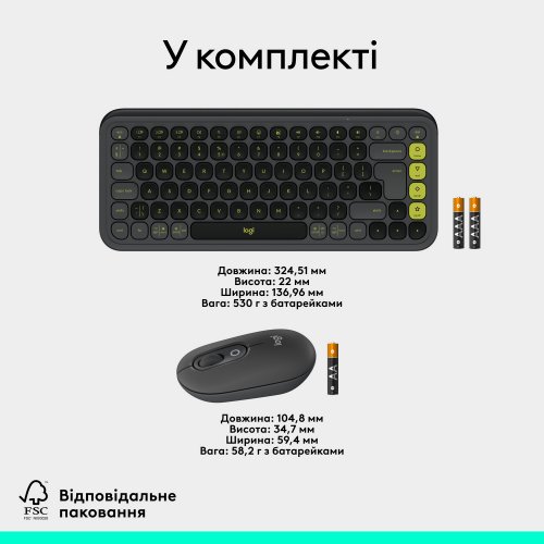 Купити Комплект Logitech Pop Icon Combo (920-013156) Graphite - ціна в Києві, Львові, Вінниці, Хмельницькому, Франківську, Україні | інтернет-магазин TELEMART.UA фото